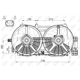 Ventilateur, refroidissement du moteur NRF 47556