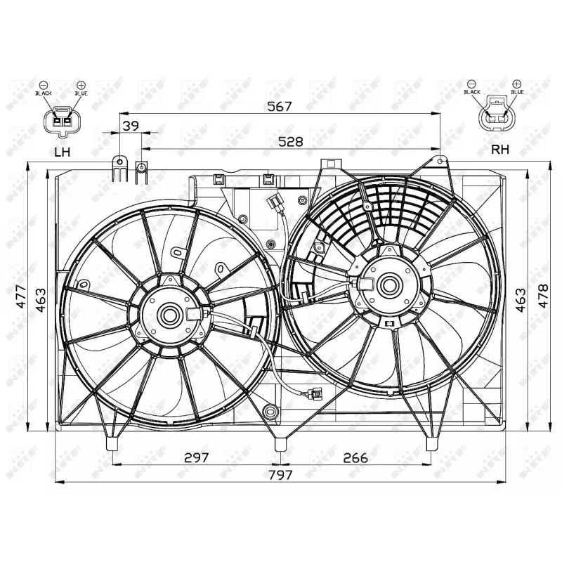Ventilateur, refroidissement du moteur NRF 47565