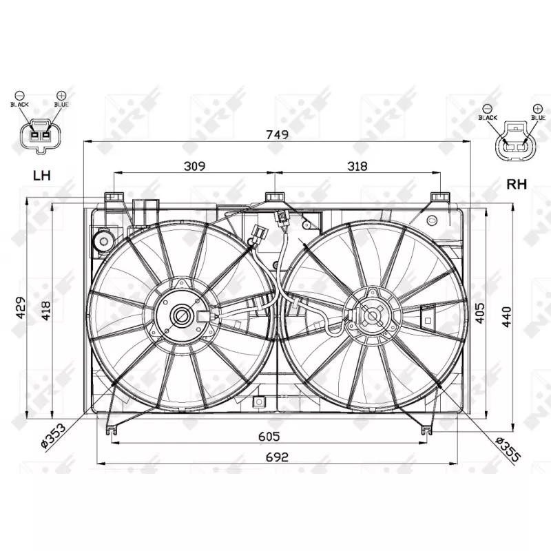 Ventilateur, refroidissement du moteur NRF 47566