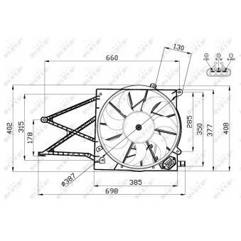 Ventilateur, refroidissement du moteur NRF 47582