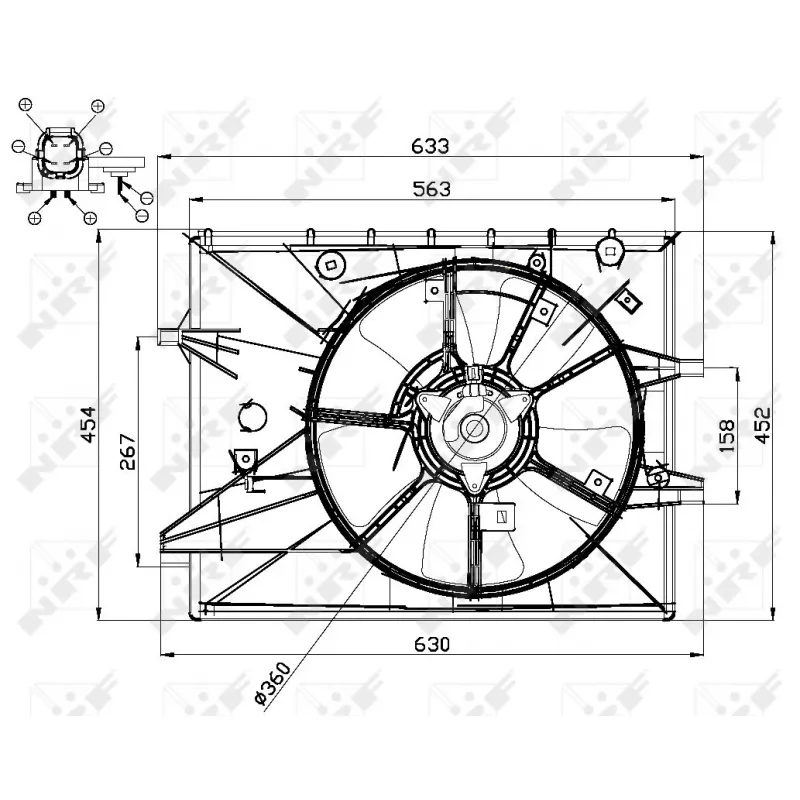 Ventilateur, refroidissement du moteur NRF 47671