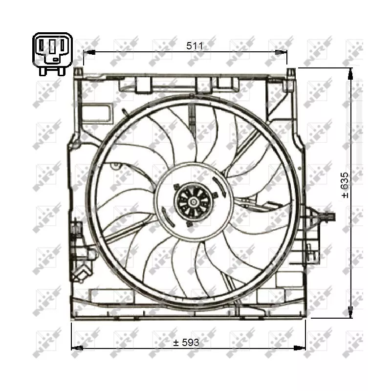Ventilateur, refroidissement du moteur NRF 47734