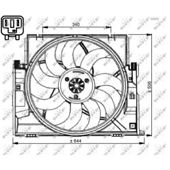 Ventilateur, refroidissement du moteur NRF 47736