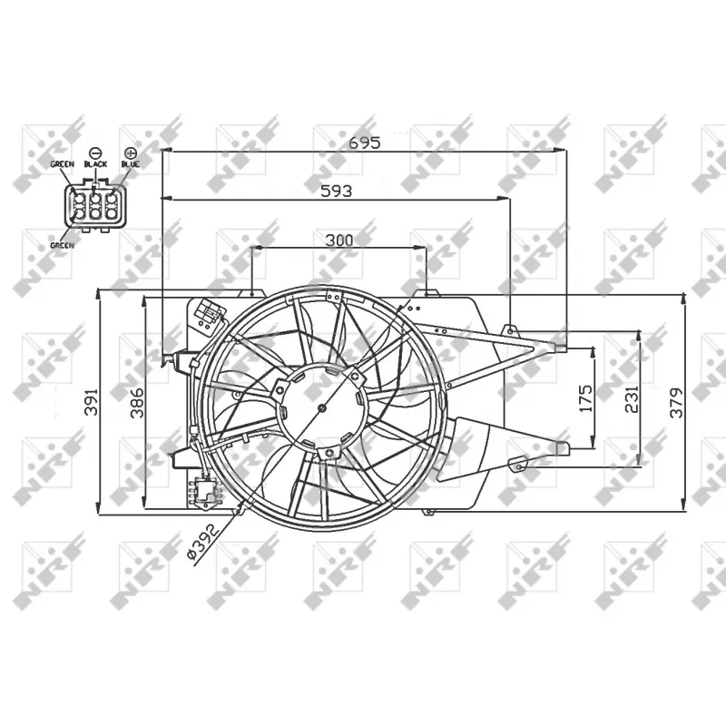 Ventilateur, refroidissement du moteur NRF 47743