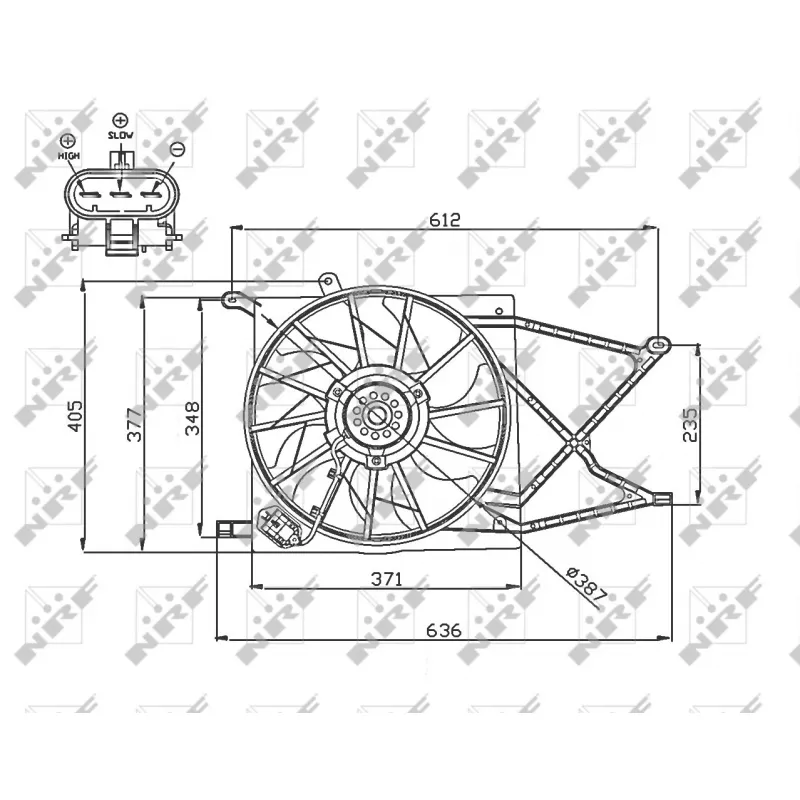 Ventilateur, refroidissement du moteur NRF 47749
