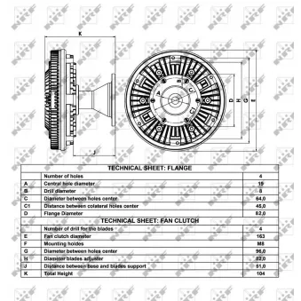 Embrayage, ventilateur de radiateur NRF
