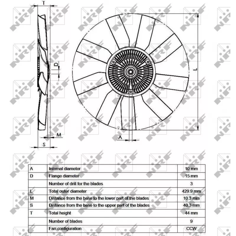 Embrayage, ventilateur de radiateur NRF 49543