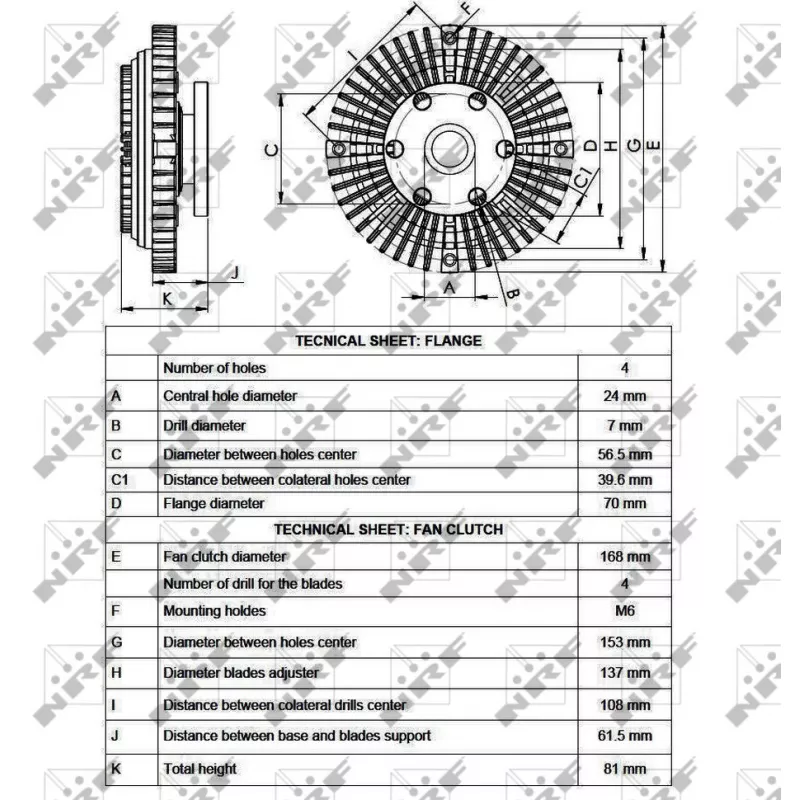 Embrayage, ventilateur de radiateur NRF 49550
