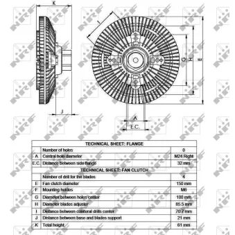 Embrayage, ventilateur de radiateur NRF