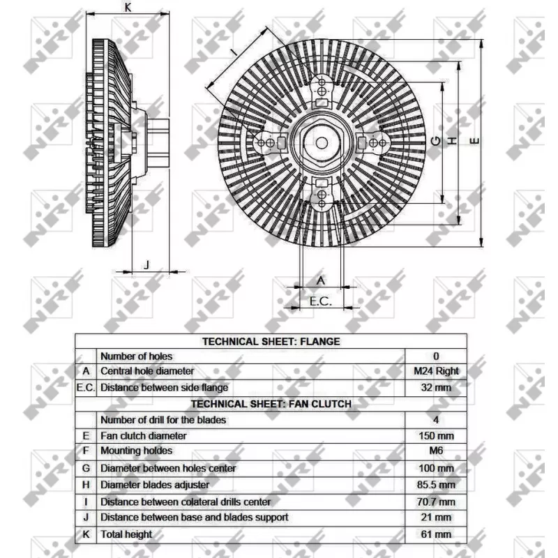 Embrayage, ventilateur de radiateur NRF 49551