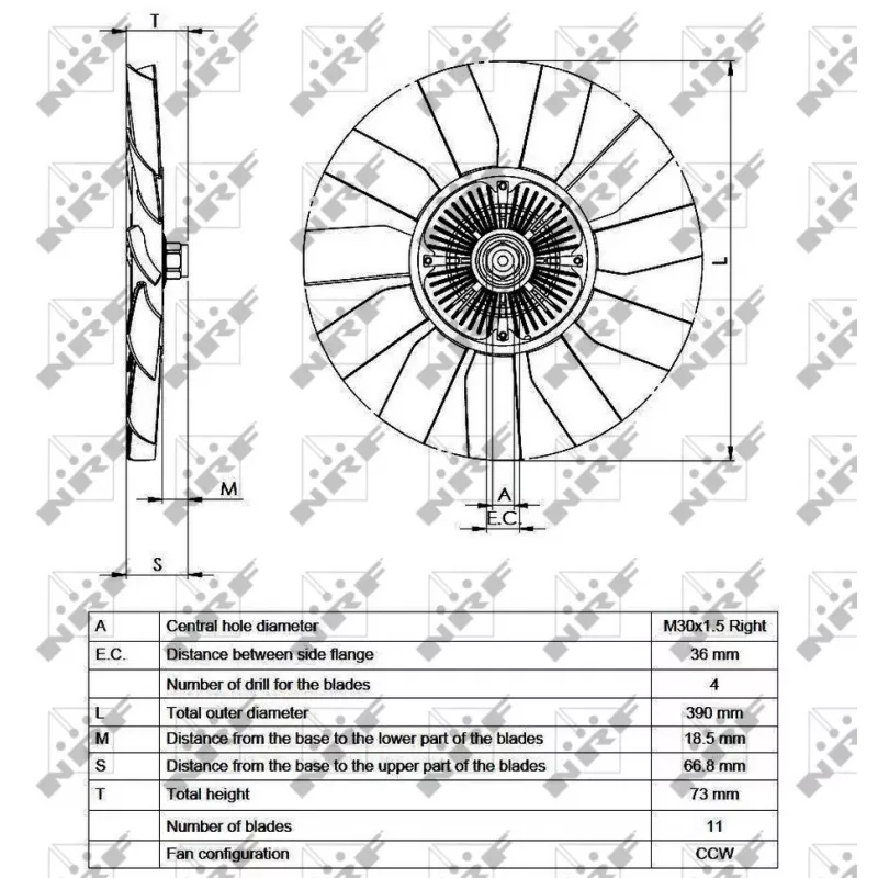 Embrayage, ventilateur de radiateur NRF 49563