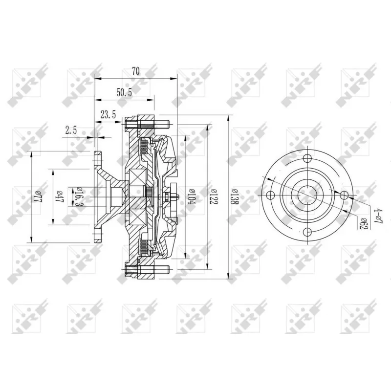 Embrayage, ventilateur de radiateur NRF 49637