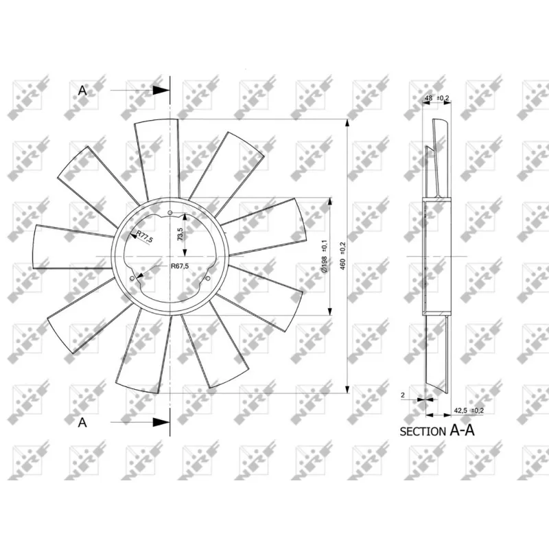 Roue du souffleur, refroidissementdu moteur NRF 49812