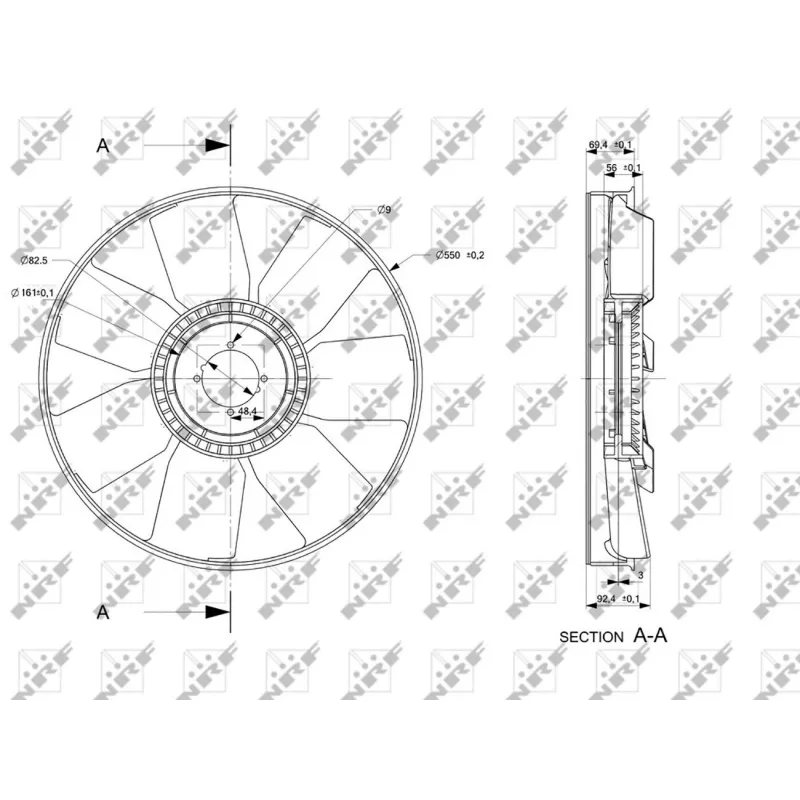 Roue du souffleur, refroidissementdu moteur NRF 49849