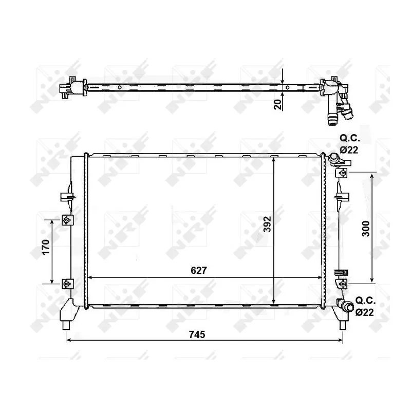 Radiateur, refroidissement du moteur NRF 50148