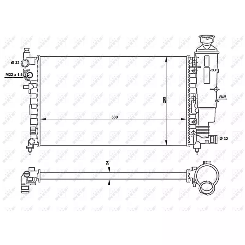Radiateur, refroidissement du moteur NRF 50428