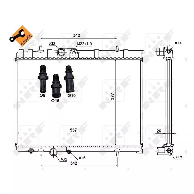 Radiateur, refroidissement du moteur NRF 50440