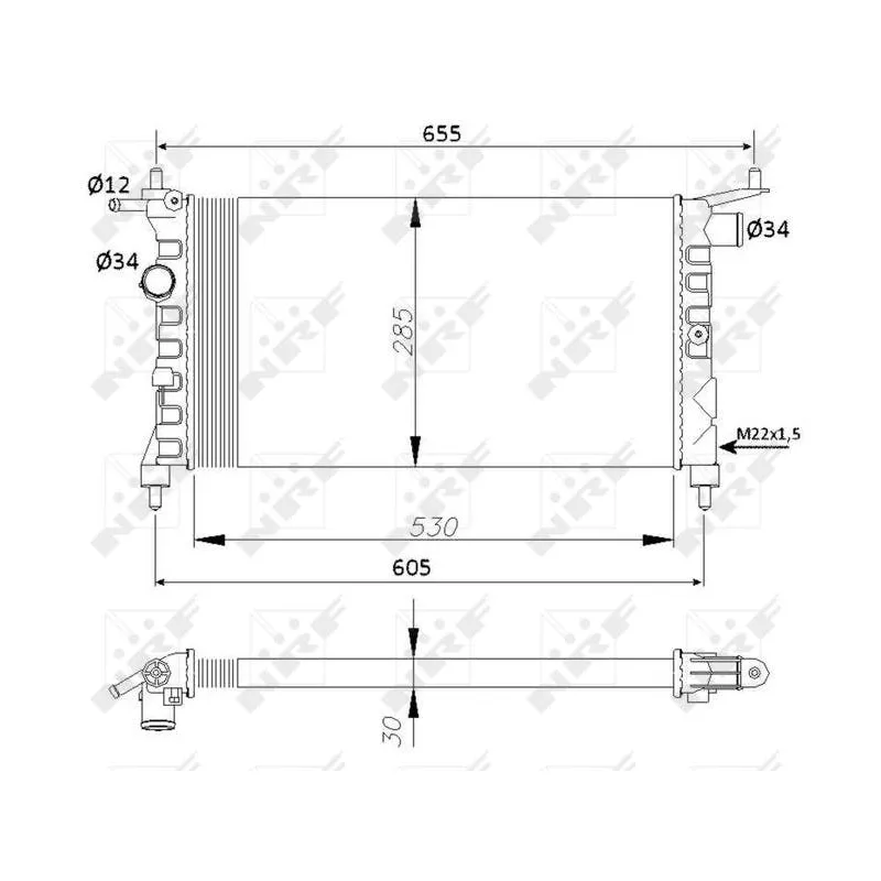 Radiateur, refroidissement du moteur NRF 50551