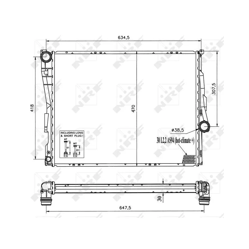 Radiateur, refroidissement du moteur NRF 51577