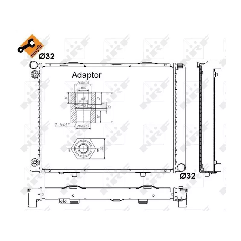 Radiateur, refroidissement du moteur NRF 52023