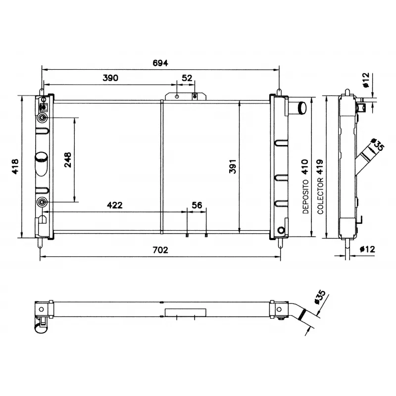 Radiateur, refroidissement du moteur NRF 52056