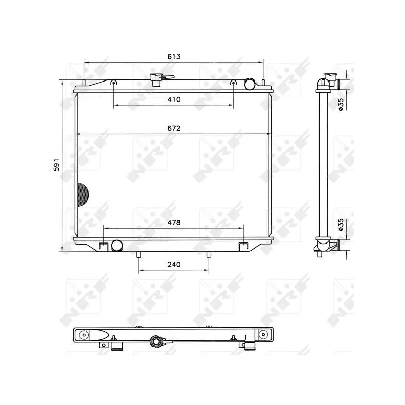 Radiateur, refroidissement du moteur NRF 52082