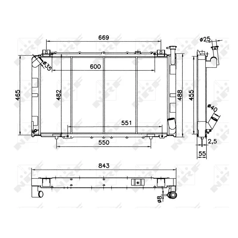 Radiateur, refroidissement du moteur NRF 52143