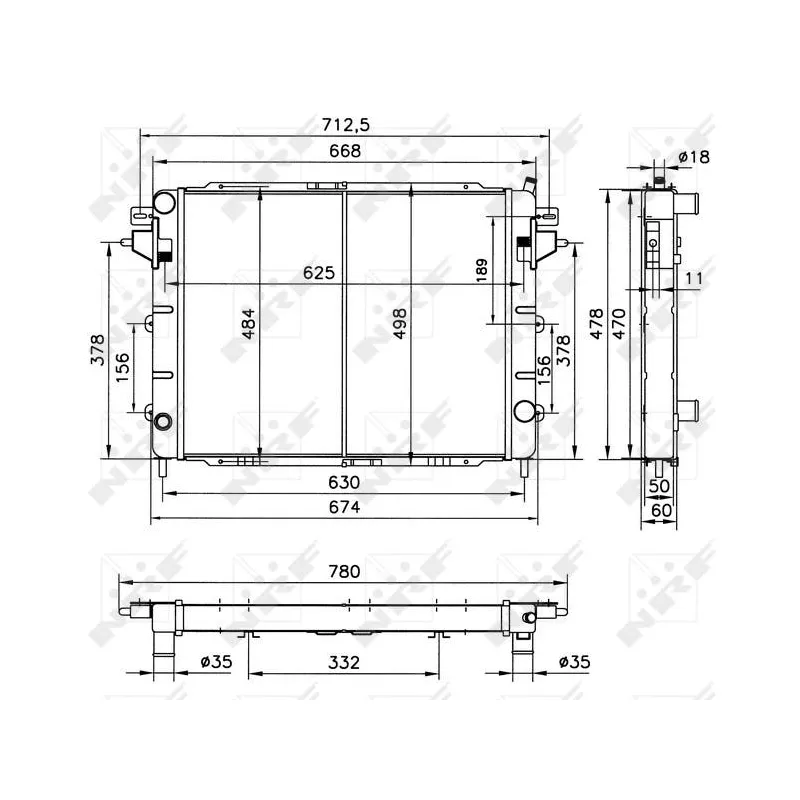 Radiateur, refroidissement du moteur NRF 52144