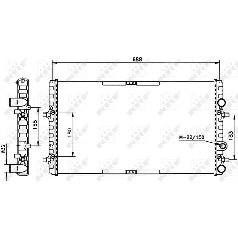 Radiateur, refroidissement du moteur NRF 52160