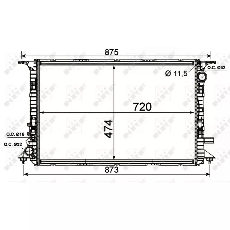 Radiateur, refroidissement du moteur NRF 53013