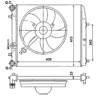 Radiateur, refroidissement du moteur NRF 53021