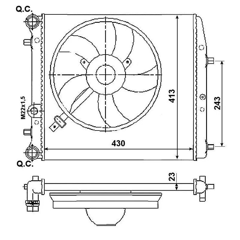 Radiateur, refroidissement du moteur NRF 53021