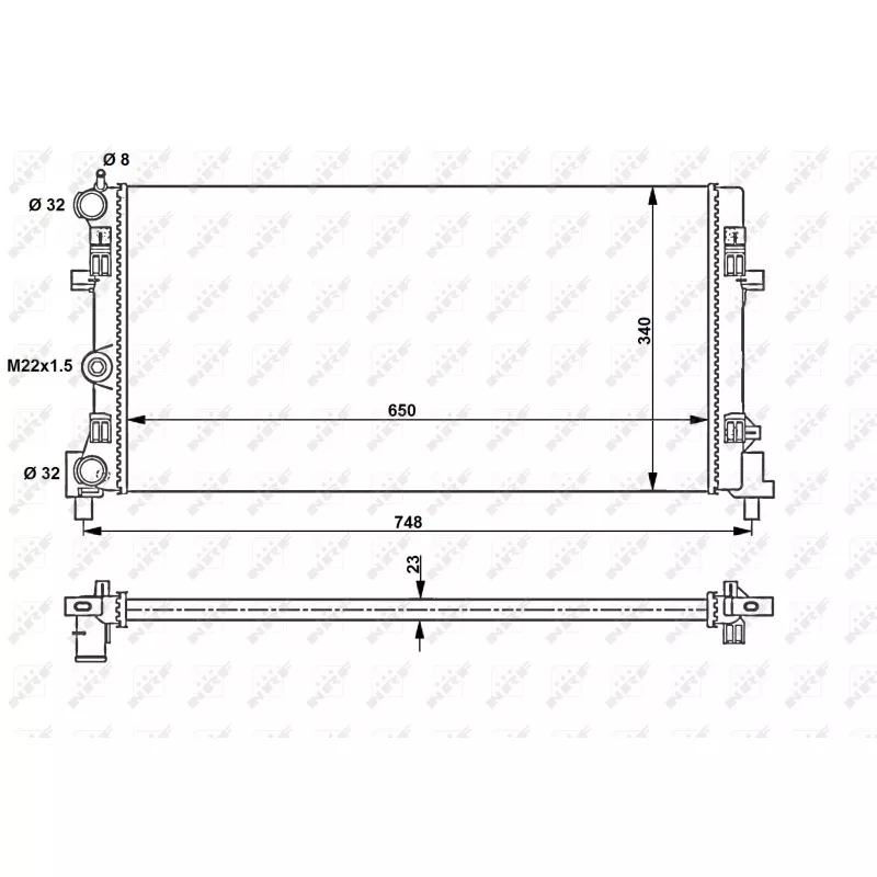 Radiateur, refroidissement du moteur NRF 53024A