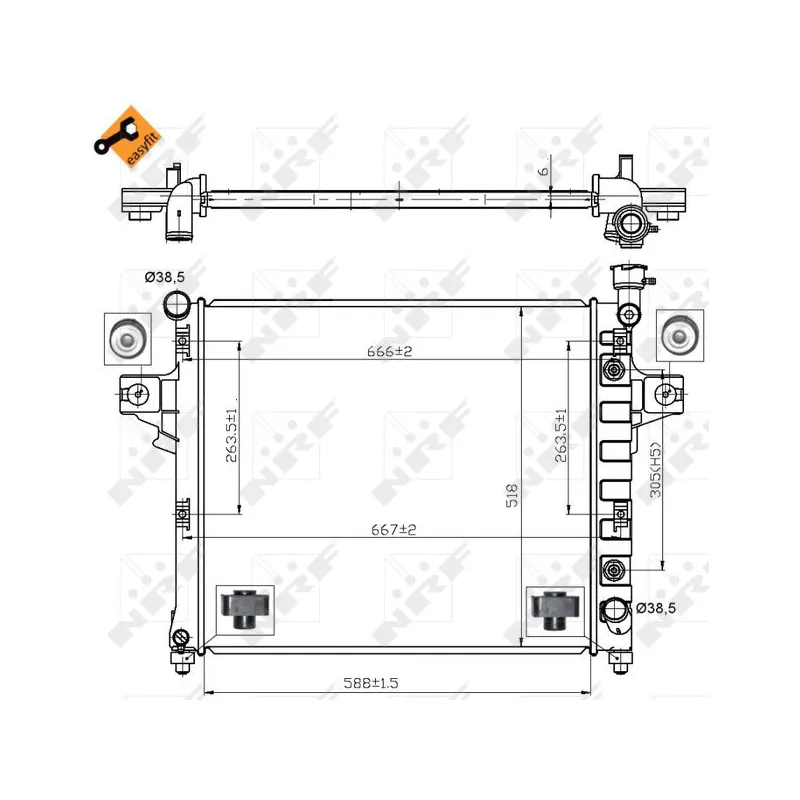 Radiateur, refroidissement du moteur NRF 53031