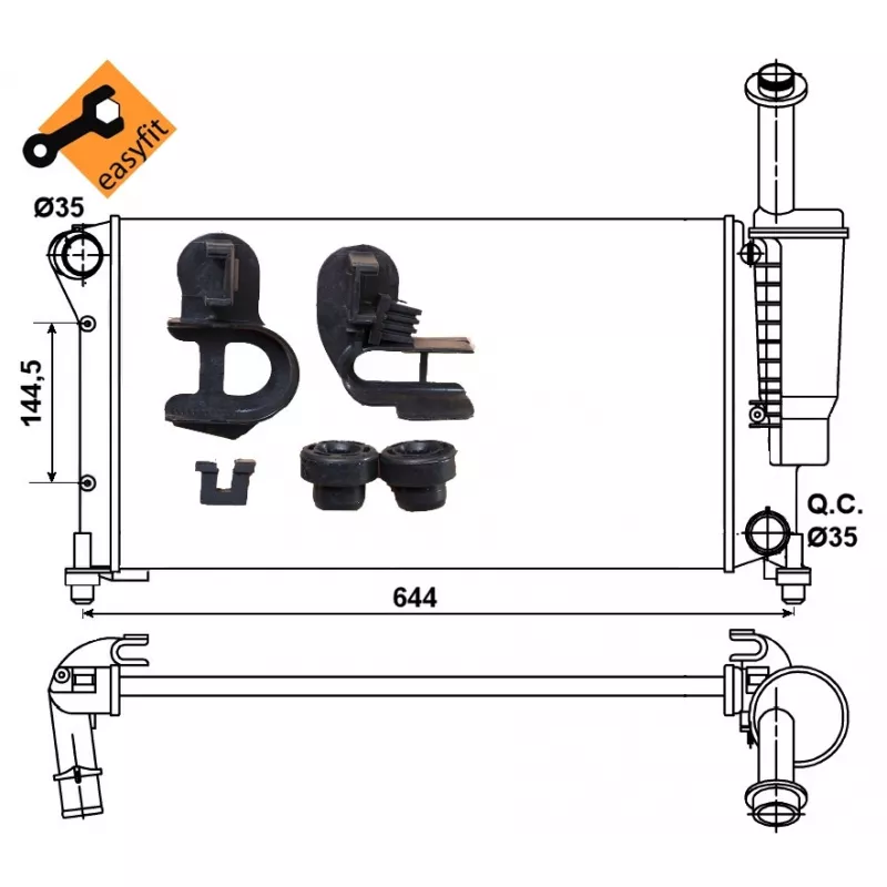 Radiateur, refroidissement du moteur NRF 53075