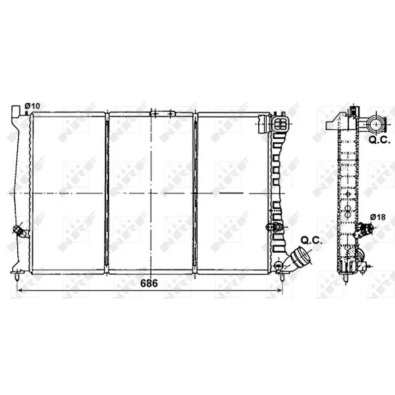 Radiateur, refroidissement du moteur NRF 53085
