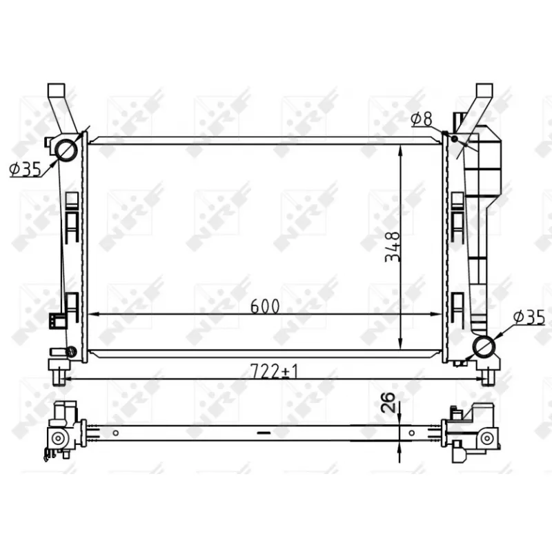 Radiateur, refroidissement du moteur NRF 53106