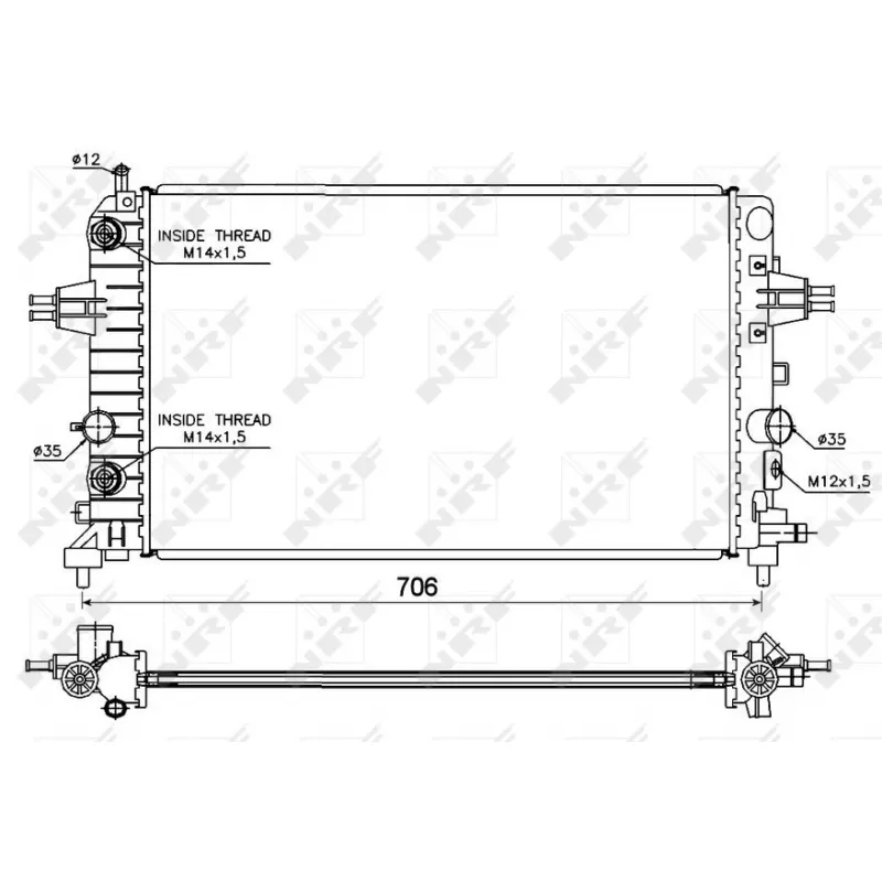 Radiateur, refroidissement du moteur NRF 53144