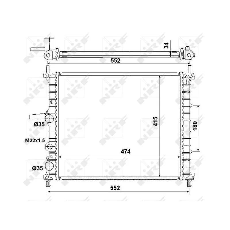 Radiateur, refroidissement du moteur NRF 53227