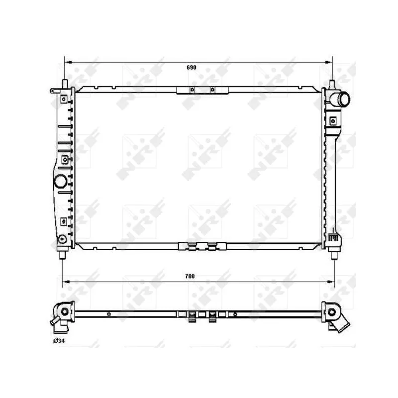Radiateur, refroidissement du moteur NRF 53253