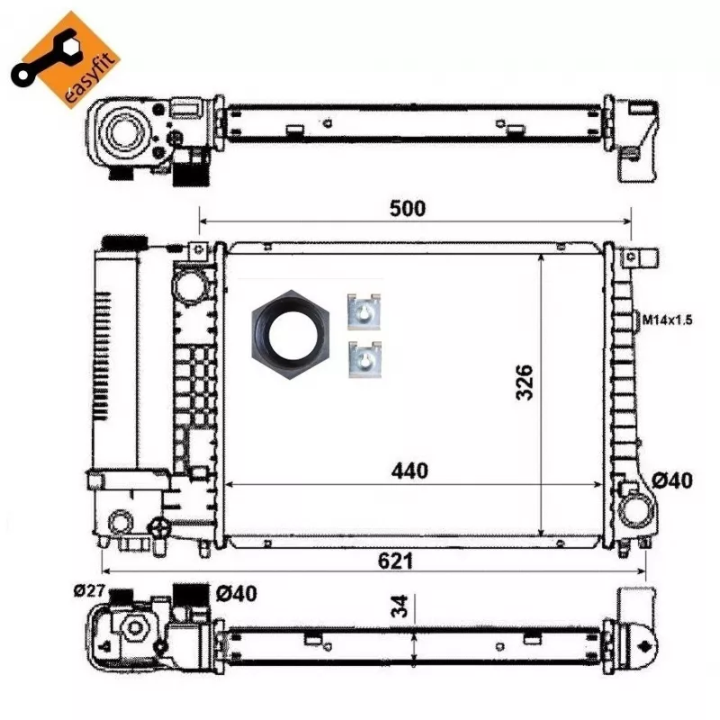 Radiateur, refroidissement du moteur NRF 53426