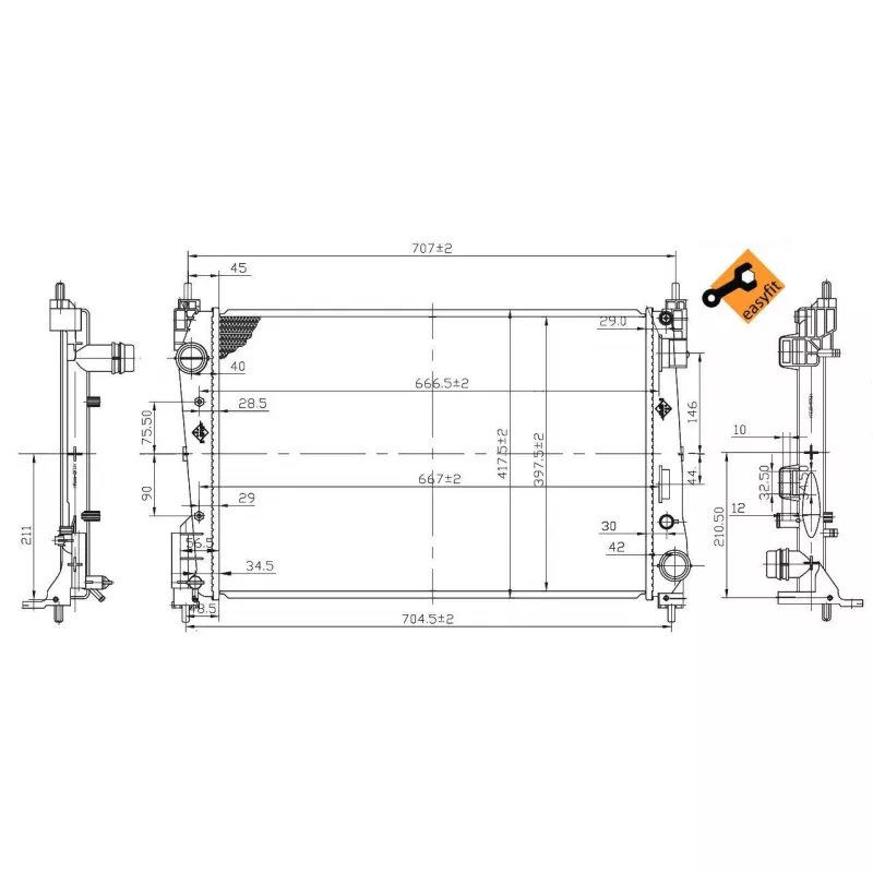 Radiateur, refroidissement du moteur NRF 53455