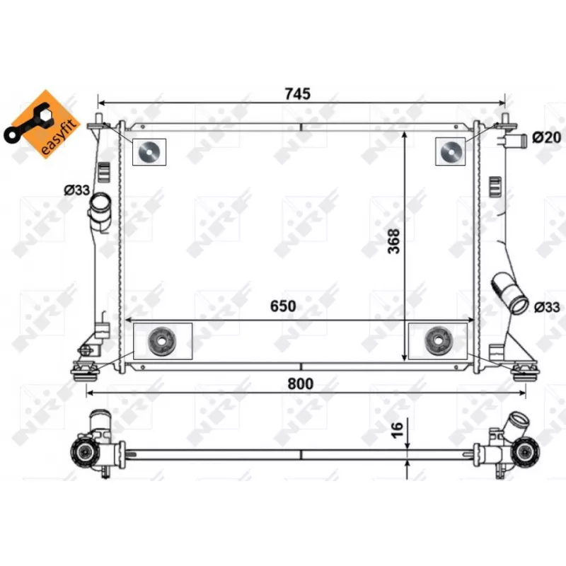 Radiateur, refroidissement du moteur NRF 53465