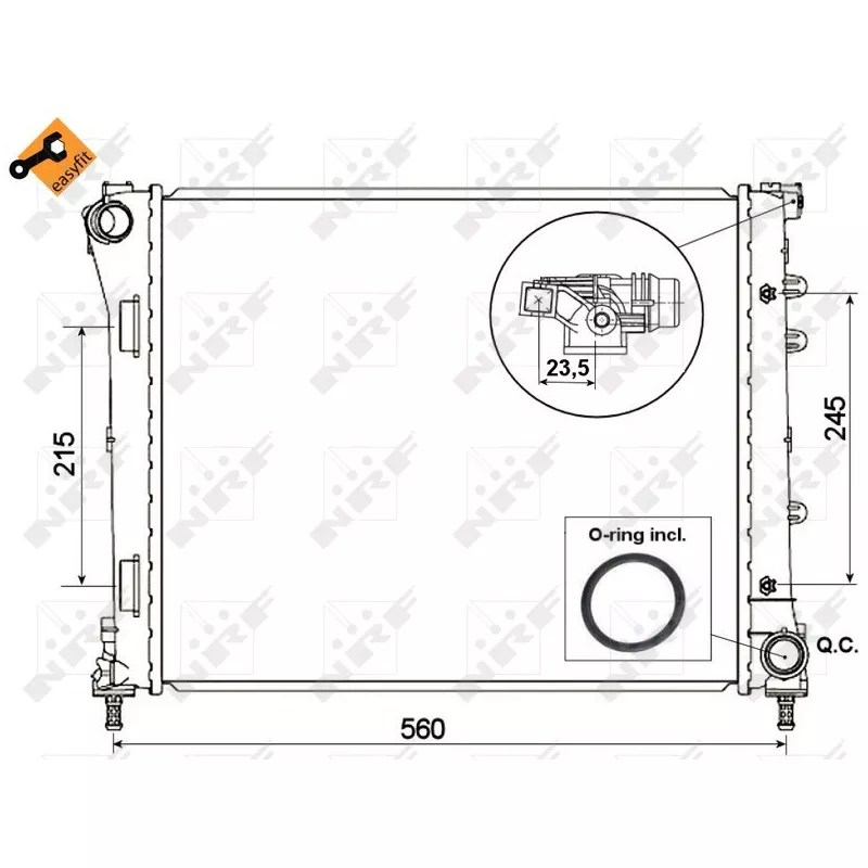 Radiateur, refroidissement du moteur NRF 53527