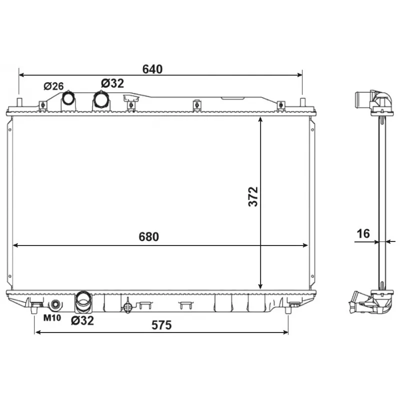 Radiateur, refroidissement du moteur NRF 53534