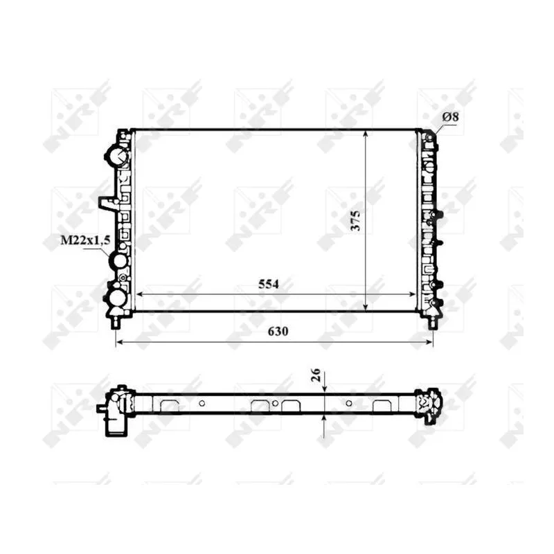 Radiateur, refroidissement du moteur NRF 53621