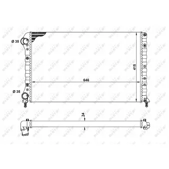 Radiateur, refroidissement du moteur NRF 53627