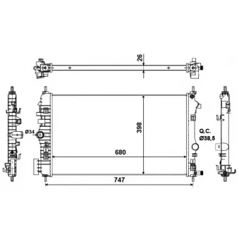 Radiateur, refroidissement du moteur NRF 53776