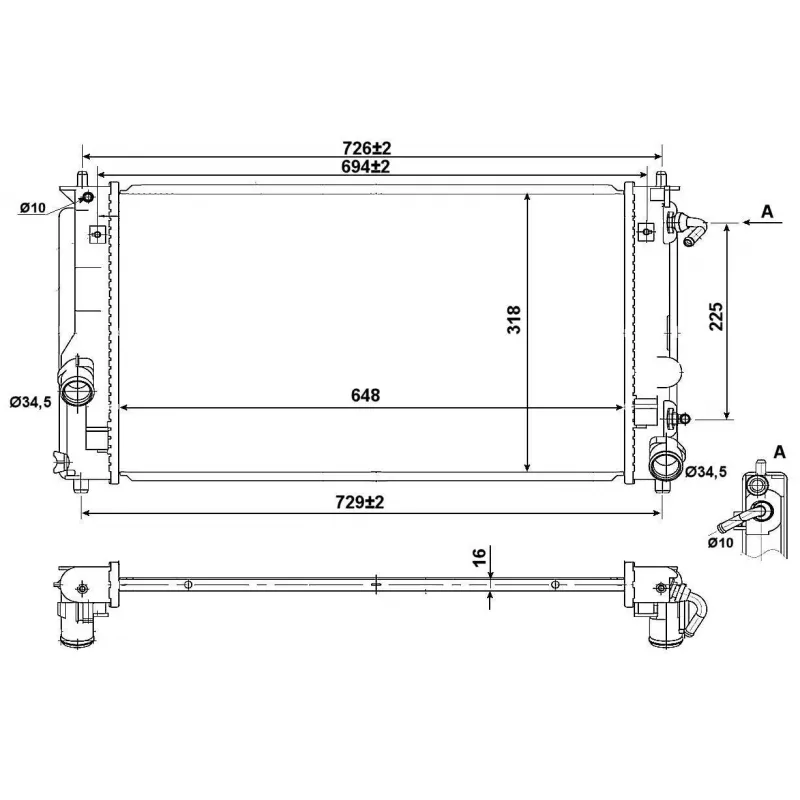 Radiateur, refroidissement du moteur NRF 53894