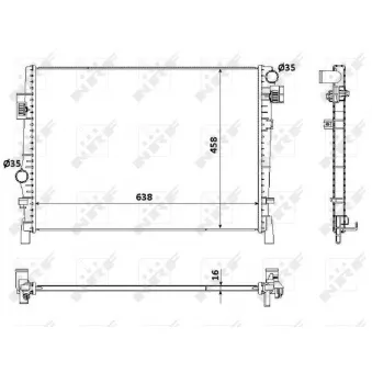 Radiateur, refroidissement du moteur NRF 53901